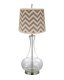 Aladdin Glass Table Lamp Clear w/ Grey Chevron Shade