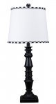 Yorktown Black Table Lamp with White Shade - Black & White Trim