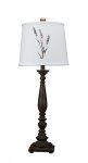 Liberty Brown Buffet Lamp with Wheat Stencil Linen Shade