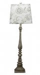 Merriweather Concrete Buffet Lamp with Brown Jacobean Shade