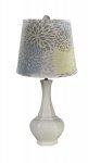 Alahambra White Ceramic Table Lamp with Bloom Shade