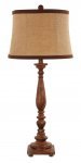 Wood Stained Liberty Table Lamp with Burlap Shade