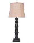 Yorktown Black Table Lamp, Linen Shade
