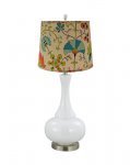 Aladdin Glass Table Lamp White w/ Calypso Tango Shade