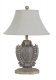 Corsica Table Lamp with Tan Linen Oval Shade