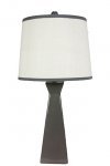 Atlanta Table Lamp Grey w/ White Burlap Shade