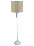 Bridgeport White 60" Floor Lamp with Natural Burlap Shade