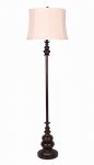 County Metal 60"Floor Lamp with Brown Jacobean Shade