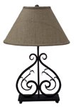 Deux Scrolls Burlap Oval
